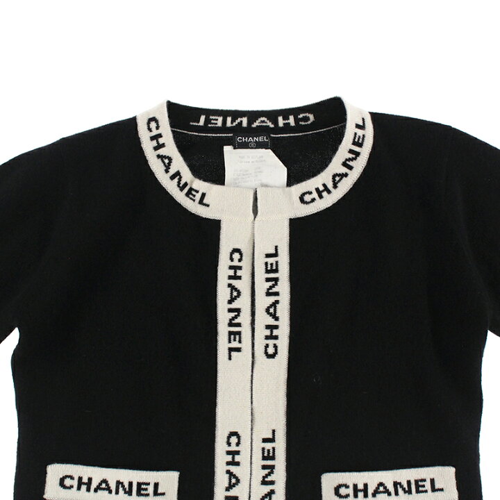 楽天市場】美品 シャネル CHANEL ロゴ バイカラー カシミヤ ニット 