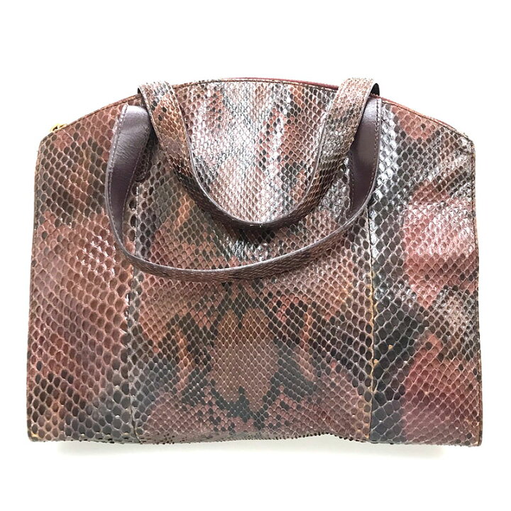 楽天市場】美品 グッチ GUCCI パイソン ハンドバッグ レザー パープル 