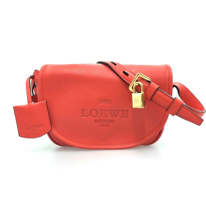 楽天市場】極美品 ロエベ LOEWE ヘリテージ ロゴ ショルダーバッグ 
