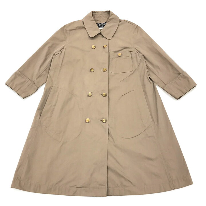 楽天市場】美品 シャネル CHANEL ココボタン ダブル コート ブラウン  