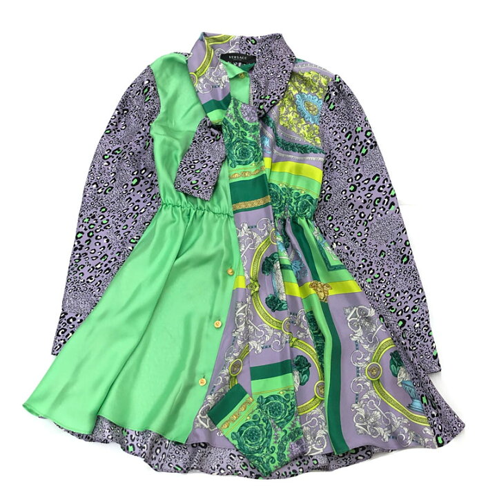 楽天市場】美品 ヴェルサーチ VERSACE パロットパッチワーク ミニ 