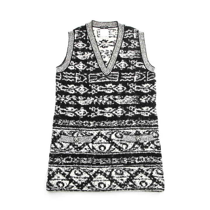 楽天市場】極美品 シャネル CHANEL 総柄 ウール ニット ワンピース 