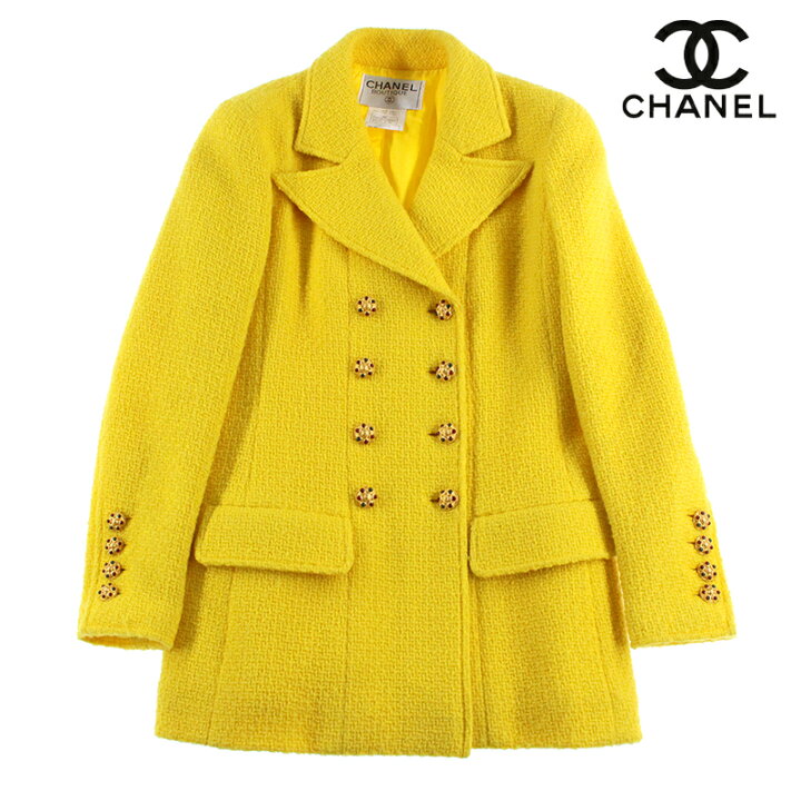 楽天市場】シャネル CHANEL グリポアボタン ウール ツイード ダブル  