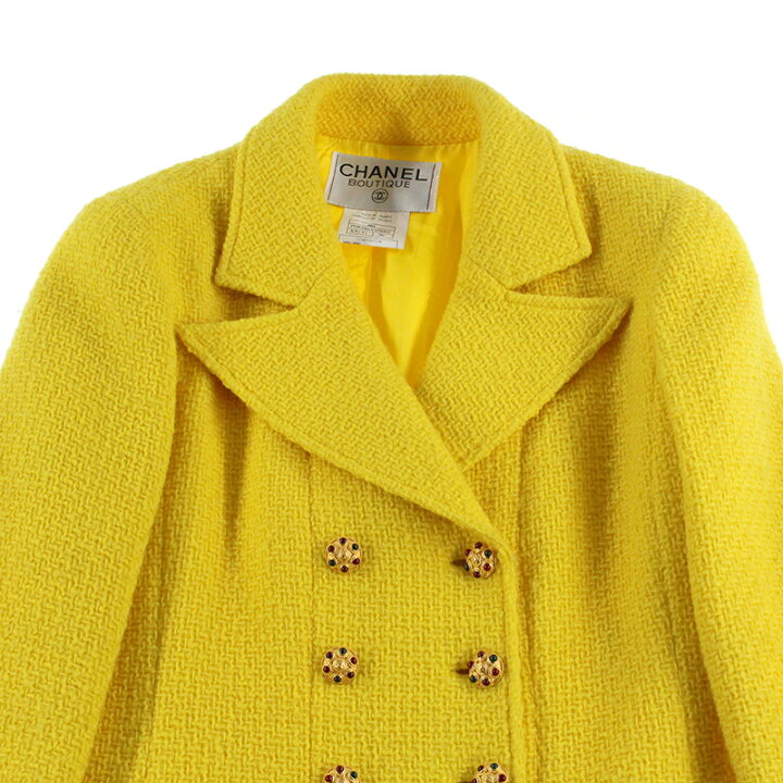 楽天市場】シャネル CHANEL グリポアボタン ウール ツイード ダブル  