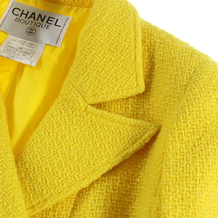 楽天市場】シャネル CHANEL グリポアボタン ウール ツイード ダブル  