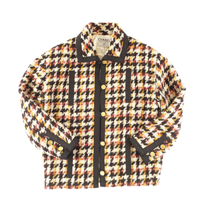 楽天市場】シャネル CHANEL ココボタン 千鳥柄 ツイード スーツ  