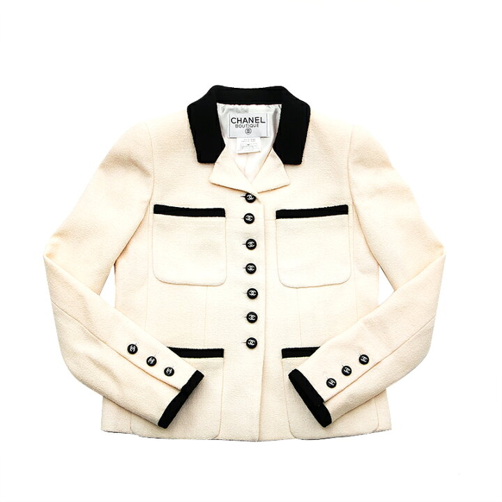 楽天市場】極美品 シャネル CHANEL ココボタン ツイード バイカラー  