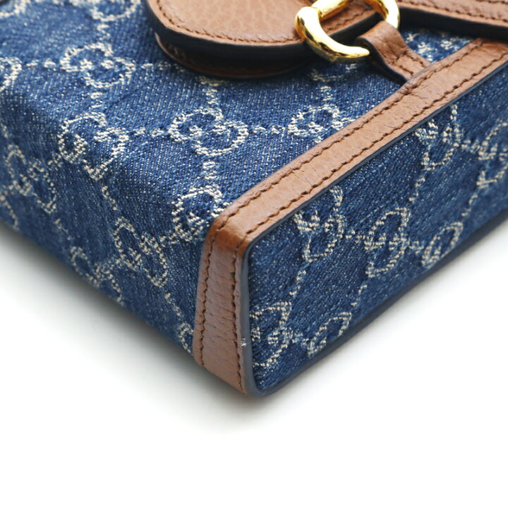 楽天市場】極美品 グッチ GUCCI GGデニム ホースビット ミニ 