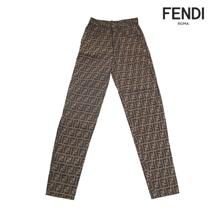 楽天市場】フェンディ FENDI ズッカ柄 パンツ ブラウン P16022 【中古 
