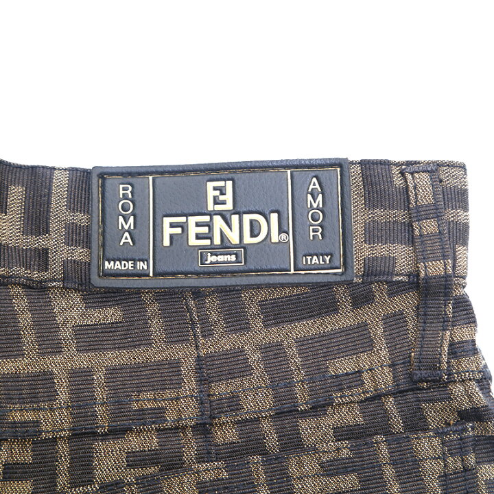 楽天市場】フェンディ FENDI ズッカ柄 パンツ ブラウン P16022 【中古 