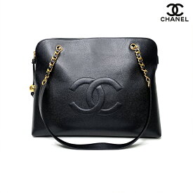 シャネル CHANEL ココマーク キャビアスキン チェーントート 1994-1996年 トートバッグ レザー ブラック WS1261 【中古】