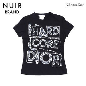 【全品20%OFFクーポン】 クリスチャンディオール Christian Dior サイズ 38 半袖Tシャツ コットン ブラック×ホワイト WS3121 【中古】