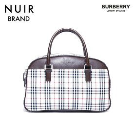 【全品16%OFF】バーバリー BURBERRY ノバチェック ハンドバッグ キャンバス ベージュ×ブラウン WS4243 【中古】【セール】【クーポン 6/11 1:59まで】