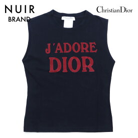 クリスチャンディオール Christian Dior J'ADORE タンクトップ 半袖Tシャツ ブラック WS3208 【中古】