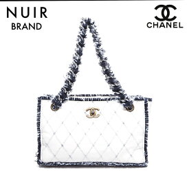 【全品20%OFFクーポン】 シャネル CHANEL ココマーク ラムレザー × ツイード シルバー金具 ターンロック 15番台 2012年製 ショルダーバッグ ベージュ WS4593 【中古】