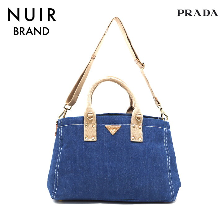 楽天市場】プラダ PRADA デニム 2way トートバッグ ブルー WS5113  
