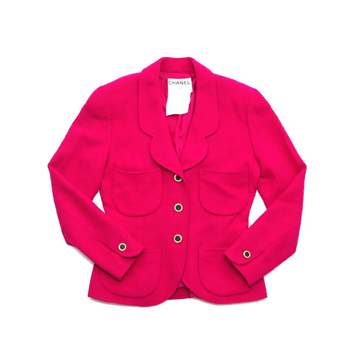 楽天市場】シャネル CHANEL ツイード ジャケット ウール レッド WS3748  