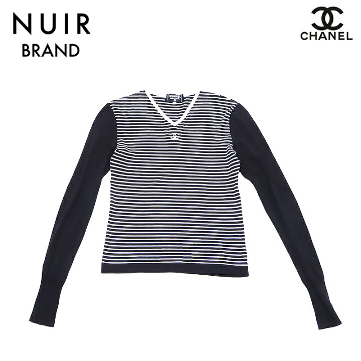 楽天市場】シャネル CHANEL ココマーク ストライプニット サイズ36  