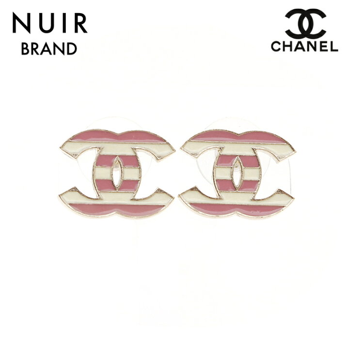 楽天市場】シャネル CHANEL ココマーク ボーダー ピアス ゴールド 