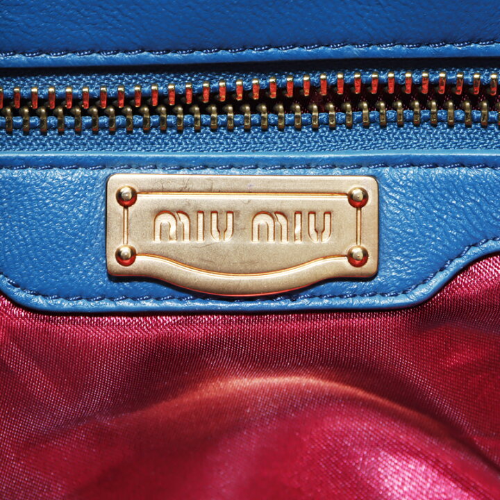 楽天市場】ミュウ ミュウ Miu Miu スタッズ フリンジ ワン レザー 