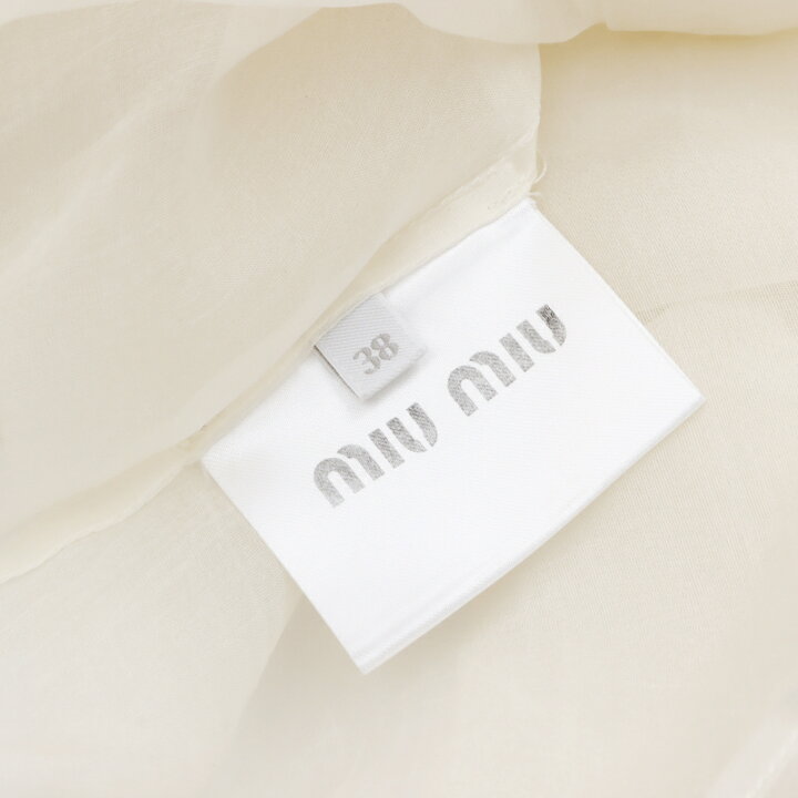 楽天市場】ミュウ ミュウ Miu Miu ラインストーン メッシュ 長袖シャツ 