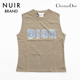 【全品10%OFF】クリスチャンディオール Christian Dior デニム ロゴ タンクトップ カーキ WS5994 【中古】【クーポン 5/16 1:59まで】【セール】