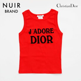 【全品10%OFF】クリスチャンディオール Christian Dior ロゴ タンクトップ レッド WS6018 【中古】【セール】【クーポン 5/27 1:59まで】