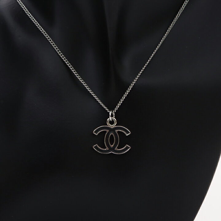 楽天市場】シャネル CHANEL ココマーク ネックレス シルバー×ブラック  