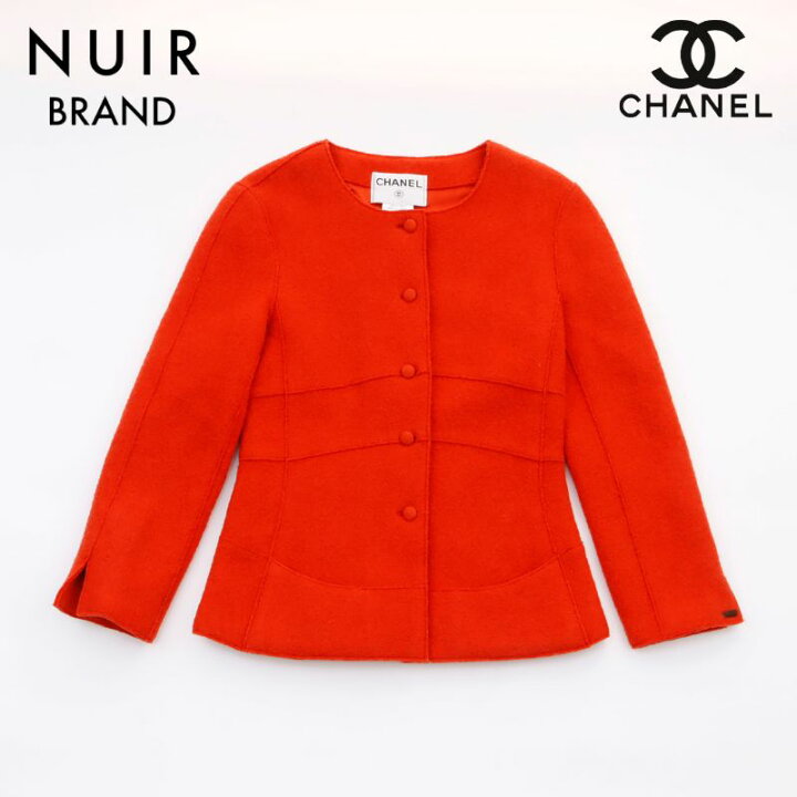 楽天市場】シャネル CHANEL ツイード ジャケット ウール オレンジ  