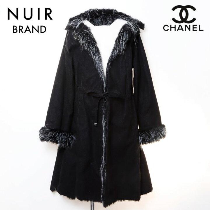 楽天市場】シャネル CHANEL ファー コート ブラック WS5101 【中古  