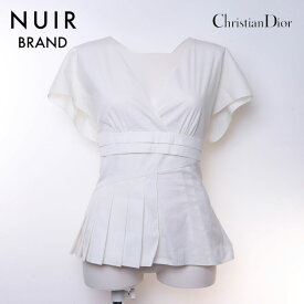 クリスチャンディオール Christian Dior size38 ノースリーブ ブラウス ホワイト WS6051 【中古】