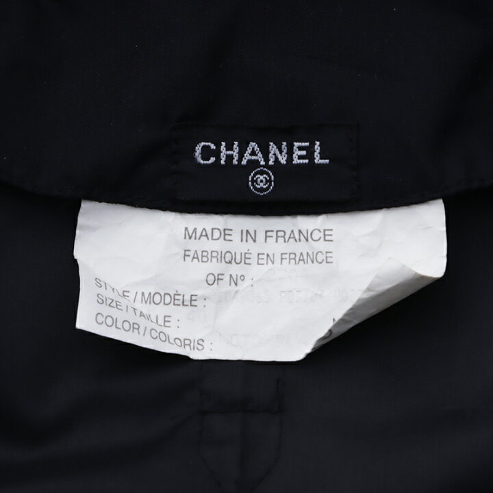 楽天市場】シャネル CHANEL ココボタン コート ポリエステル ブラック  
