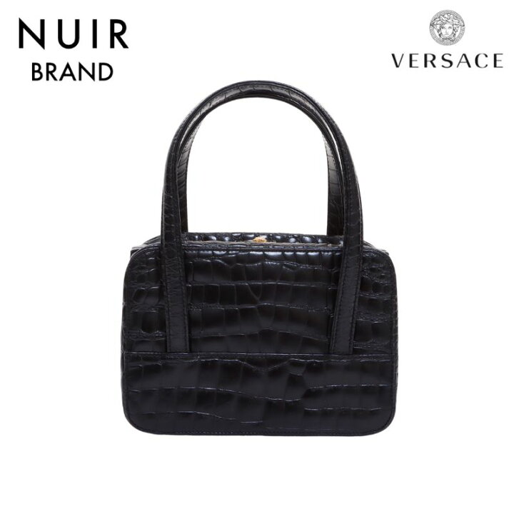 楽天市場】ヴェルサーチ VERSACE クロコ型押し レザー ハンドバッグ 