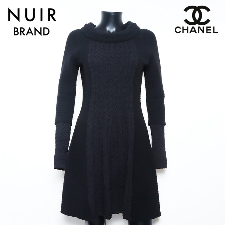 楽天市場】シャネル CHANEL ニット ワンピース ウール ブラック WS6397  