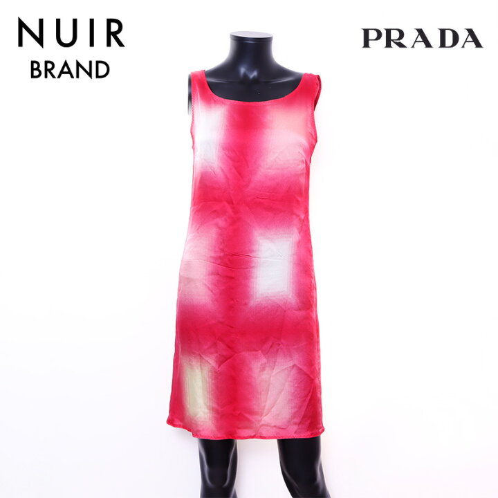 古着 PRADA プラダ イタリア製 バイカラー ノースリーブ ワンピース 38  