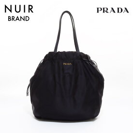 プラダ PRADA ロゴ ジャガード ハンドバッグ ブラック WS7025 【中古】