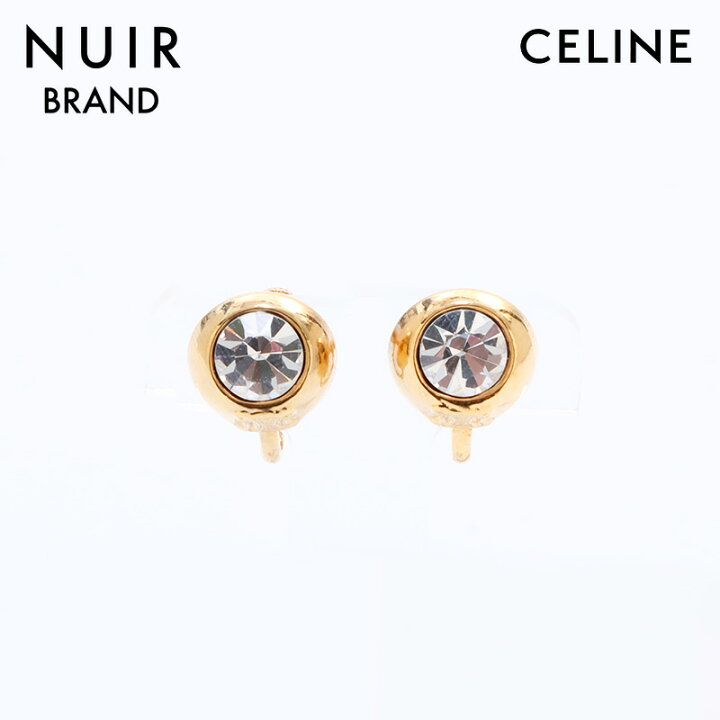 楽天市場】セリーヌ CELINE ラインストーン イヤリング ゴールド 
