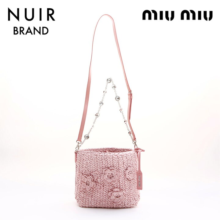 楽天市場】ミュウ ミュウ Miu Miu フラワー カゴバッグ チェーン 