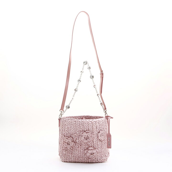 楽天市場】ミュウ ミュウ Miu Miu フラワー カゴバッグ チェーン 