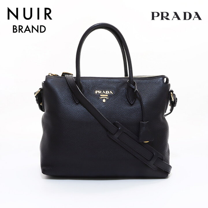 楽天市場】プラダ PRADA レザー2WAY トートバッグ ブラック WS7282 