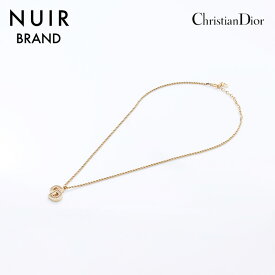 クリスチャンディオール Christian Dior ラインストーン ネックレス ゴールド WS7576 【中古】