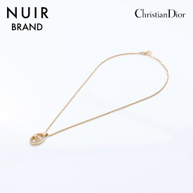 クリスチャンディオール Christian Dior ラインストーン ネックレス ゴールド WS7577 【中古】