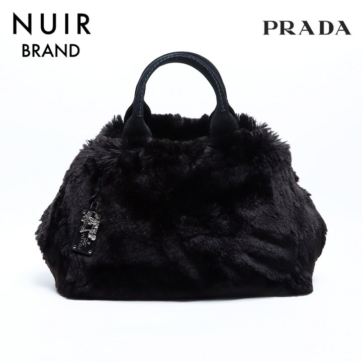 楽天市場】プラダ PRADA カナパ ファー トートバッグ ブラック WS7874 