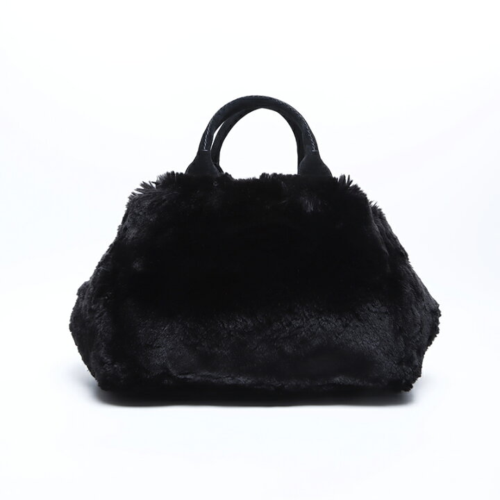 楽天市場】プラダ PRADA カナパ ファー トートバッグ ブラック WS7874 