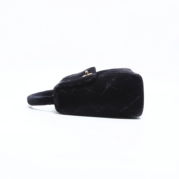 美品 CHANEL シャネル ベロア ウッド ミュール 箱付き 黒 24.5