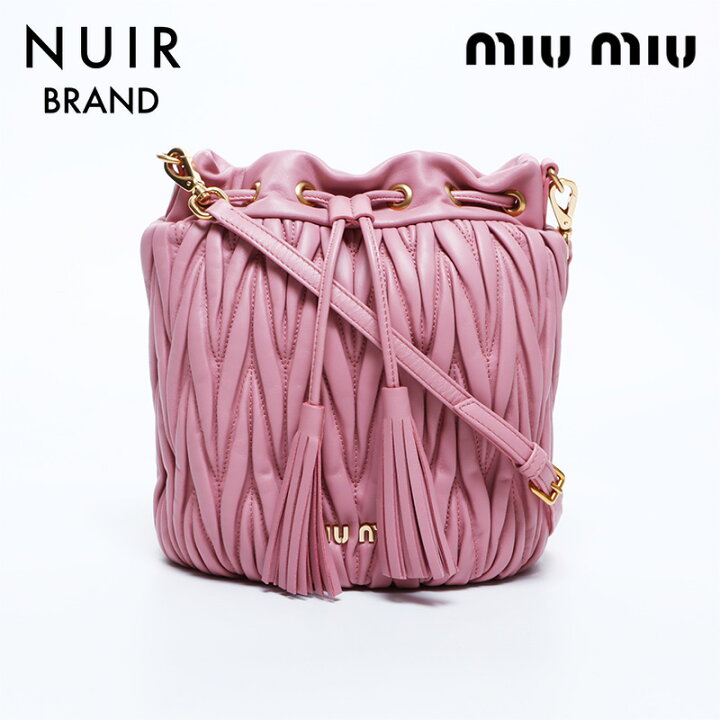 楽天市場】ミュウ ミュウ Miu Miu マテラッセ レザー 巾着 ショルダー 