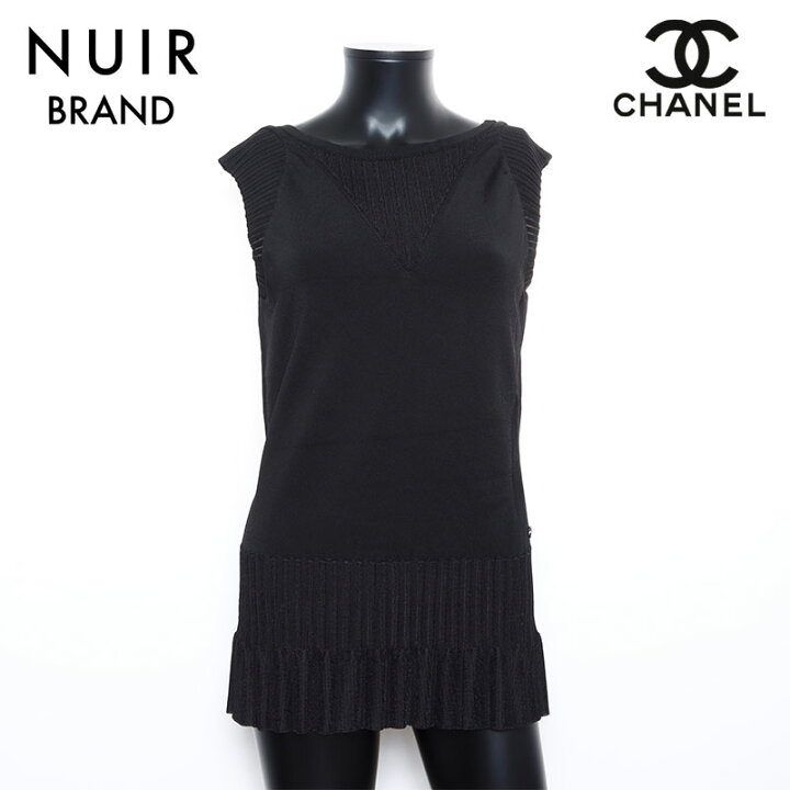 楽天市場】シャネル CHANEL 38 リブニット ノースリーブ ワンピース 