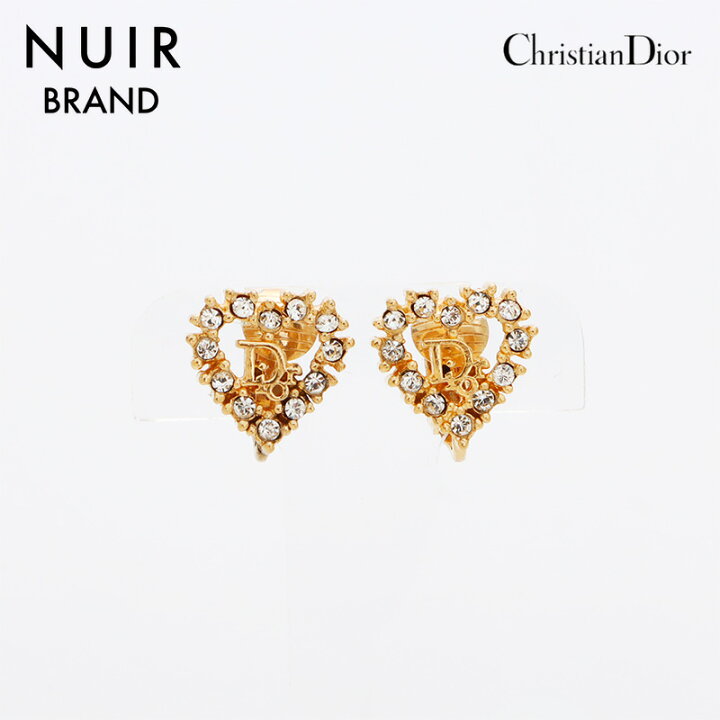 楽天市場】クリスチャンディオール Christian Dior ラインストーン ハート ロゴ ヴィンテージ イヤリング ゴールド WS8817  【中古】 : NUIR VINTAGE 楽天市場店 ✨️使用感なし✨️Dior ハート ラインストーン イヤリング ゴールド