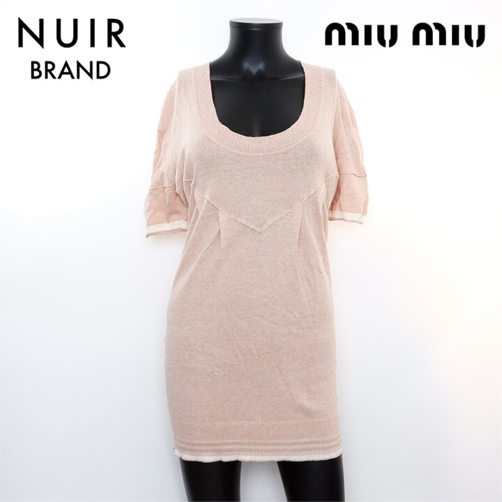 楽天市場】ミュウ ミュウ Miu Miu 半袖ニット 半袖シャツ ピンク  