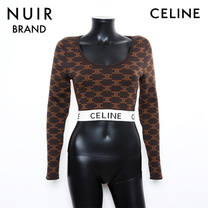 楽天市場】セリーヌ CELINE クロップド丈 マカダム ロゴ Size:L 長袖T 